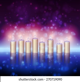 Group of candles. Vector illustration
