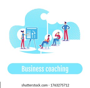 Group career mentoring flat concept vector illustration. Business coaching phrase. Personnel training. Students and teacher 2D cartoon characters for web design. Business school lesson creative idea