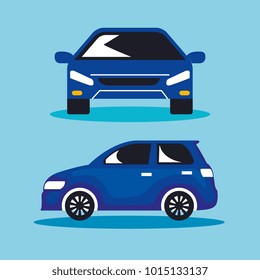 group of cars sedan icons