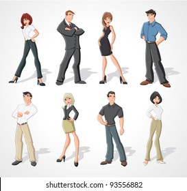 Group Cartoon Business People