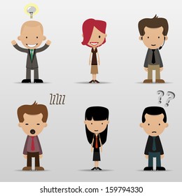 Group cartoon business people set