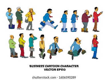 Group of cartoon business people, vector