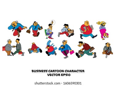 Group of cartoon business people, vector