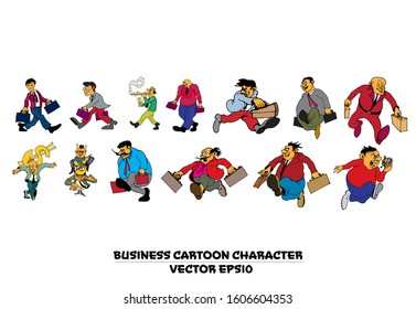 Group of cartoon business people, vector