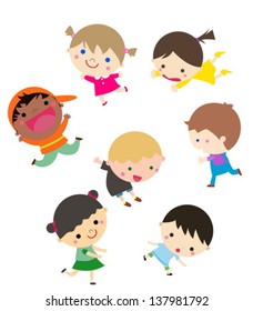 Group Cartoon Children Stock Vector (Royalty Free) 137981792 | Shutterstock