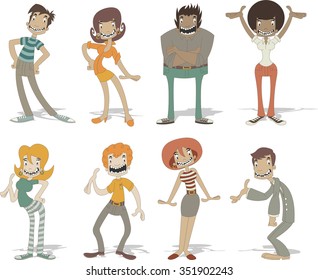 Gente divertida de caricaturas
