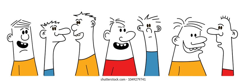Group of cartoon people talking