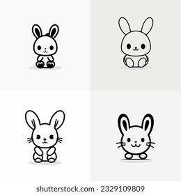 A group of cartoon rabbits