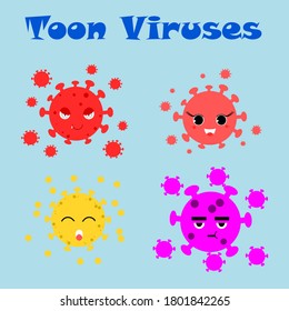 Un grupo de virus de caricaturas