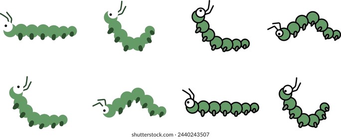 The group of caterpillar character