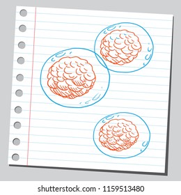 Group of a cells under the mycroscope