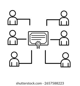 Gruppenzertifizierung, Teamleistung - Vektorsymbol	