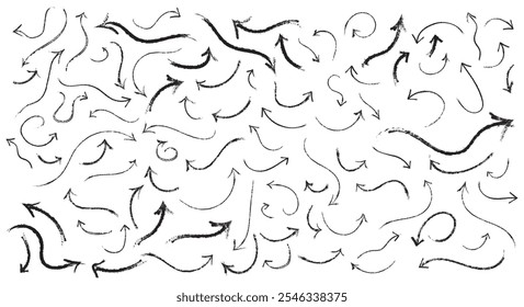 Group of chalked Arrows, Arrows with brush texture