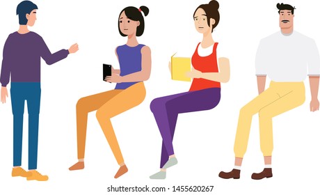 Group character isolated vector illustration