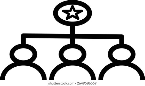 Group chart icon symbolizing audience segmentation or SEO team hierarchy with transparent background