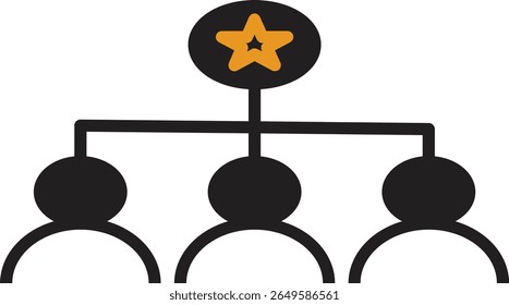 Group chart icon symbolizing audience segmentation or SEO team hierarchy with transparent background
