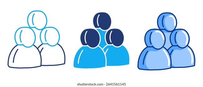 Group Chat 3d icon vector style for communication user interface Blue, Dualline, Dualtone style.
