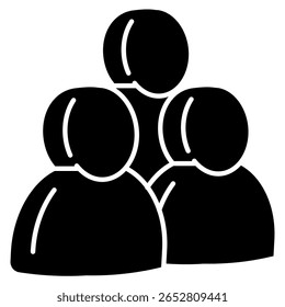 Group Chat 3d icon vector style for communication user interface Black Filled style.