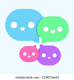 Group Chat Bubble Happy Family Communication Success Parenting Concept Illustration