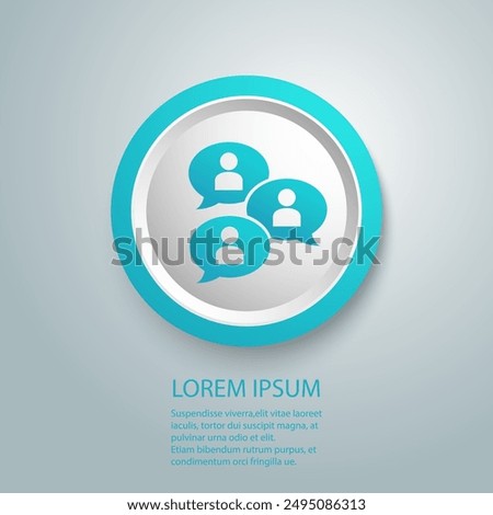 Group chat bubbles or forum discussion with multiple people chatting flat vector icon for apps and websites