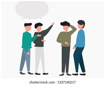 Group Chat Communication Bubble, people Discussing Communication Social Network Flat Vector Illustration