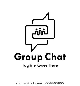 Group chat design logo template illustartion
