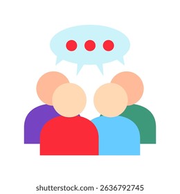 Group Chat flat color, mini illustration icon. use for modern concept, print, UI, UX kit, web and app development. Vector related to account management, ecommerce, banking and finance.