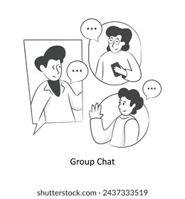 Group Chat Flat Style Design Vector illustration. Stock illustration