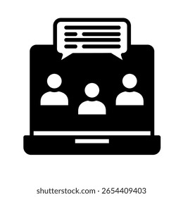 Group Chat glyph, mini illustration icon. use for modern concept, print, UI, UX kit, web and app development. Vector related to remote working, work from home.