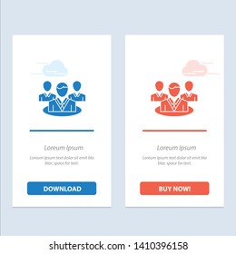 Group, Chat, Gossip, Conversation  Blue and Red Download and Buy Now web Widget Card Template