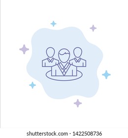 Group, Chat, Gossip, Conversation Blue Icon on Abstract Cloud Background