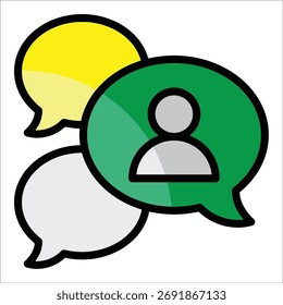 Elemento de icono de chat de grupo para diseño