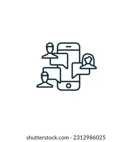 Group chat icon. Monochrome simple sign from speech collection. Group chat icon for logo, templates, web design and infographics.