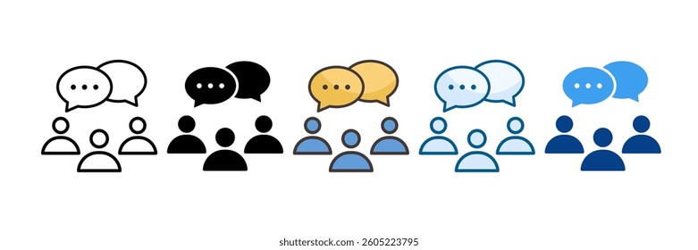 Group Chat Icon Set Multiple Style Collection