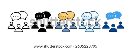 Group Chat Icon Set Multiple Style Collection