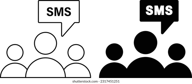 Group chat icon sheet, simple trendy flat style line and solid Isolated vector illustration on white background. For apps, logo, websites, symbol , UI, UX, graphic and web design. EPS 10.