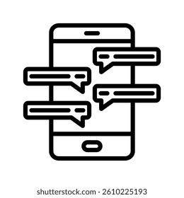 Group Chat Line Vector Illustration On White Background.
