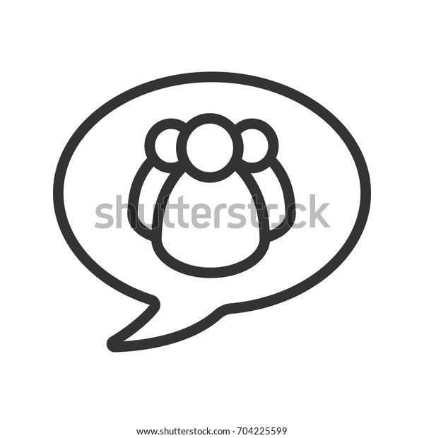 Group Chat Linear Icon Thin Line Stock Vector Royalty Free
