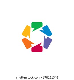 Group Chat Logo. Colorful Bubble Chat Icons