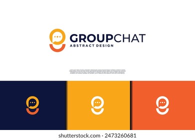 Group chat logo design. Letter G with chat logo combination