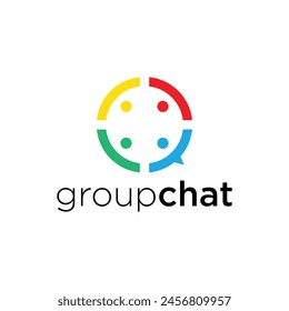 Icono de logotipo de chat grupal Vector