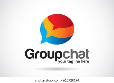 Group Chat Logo Template Design Vector, Emblem, Design Concept, Creative Symbol, Icon