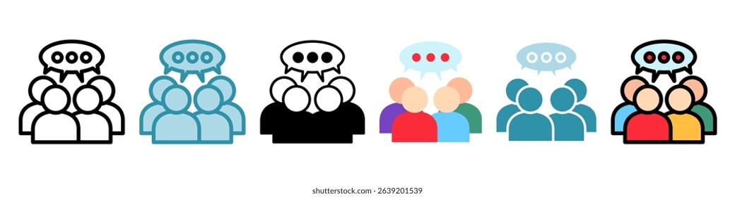 Group Chat multi style, mini illustration icon. use for modern concept, print, UI, UX kit, web and app development. Vector related to account management, ecommerce, banking and finance.


