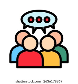Group Chat outline color, mini illustration icon. use for modern concept, print, UI, UX kit, web and app development. Vector related to account management, ecommerce, banking and finance.