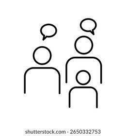Group chat outline icon vector