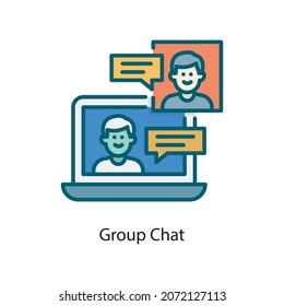 Group Chat vector Fill Outline Icon Design illustration. Social Media Symbol on White background EPS 10 File