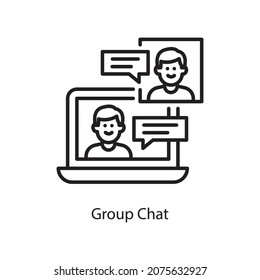 Group Chat vector Outline Icon Design illustration. Social Media Symbol on White background EPS 10 File