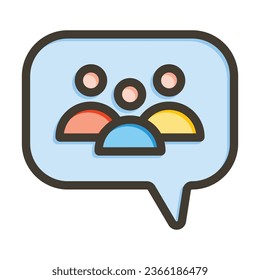 Group Chat Vector Thick Line Filled Colors Icon For Personal And Commercial Use.
