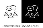 Group Chat White Icon Set Design