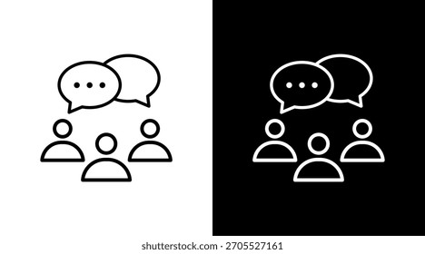 Group Chat White Icon Set Design